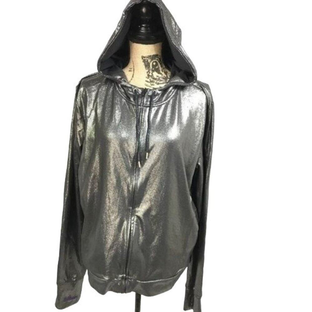 NFL Ravens Baltimore Metallic Couture Full Zip Womens XXL